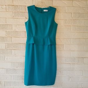 Aqua Calvin Klein Dress with peplum